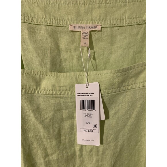 Eileen Fisher Dress Womens Large Organic Linen Sleeveless Maxi Tank Pockets - Picture 4 of 7
